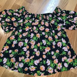 TOPSHOP OFF THE SHOULDER FLORAL SHIRT!!